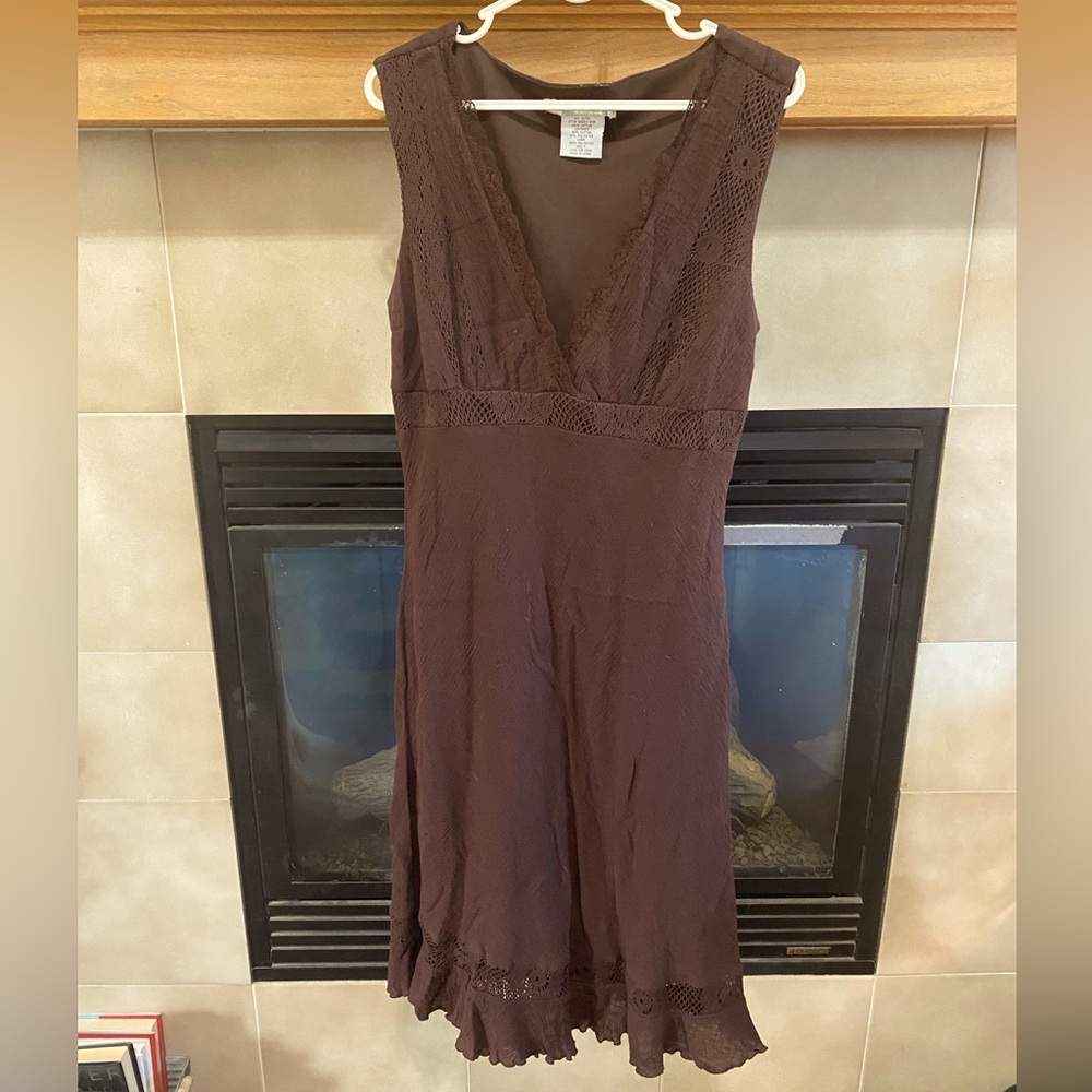 La Belle Women’s dress Brown size 11 lace detail sleeveless
